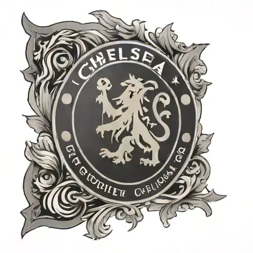 Chelsea fc emblem merged tattoo design idea
