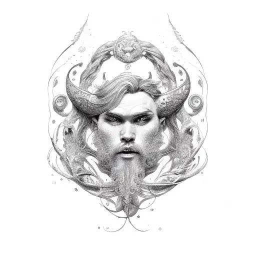 merman tattoo design idea