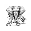 hunter and willow tree elephant tattoo design idea