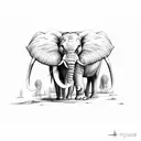 hunter and willow tree elephant tattoo design idea