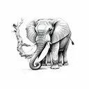 hunter and willow tree elephant tattoo design idea