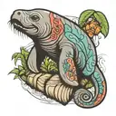 Manatee patch work tattoo design idea