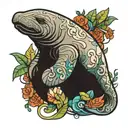 Manatee patch work tattoo design idea