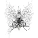 Phoenix rising from the ashes arm sleeve tattoo design idea