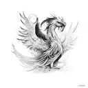 Phoenix rising from the ashes arm sleeve tattoo design idea