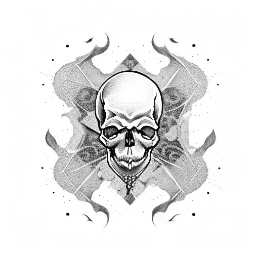 a Skull with rad tattoo design idea
