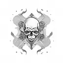 a Skull with rad tattoo design idea