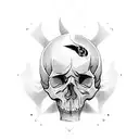 a Skull with rad tattoo design idea