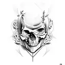 a Skull with rad tattoo design idea