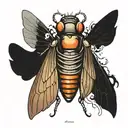 gothic cicada with outstretched wings tattoo design idea