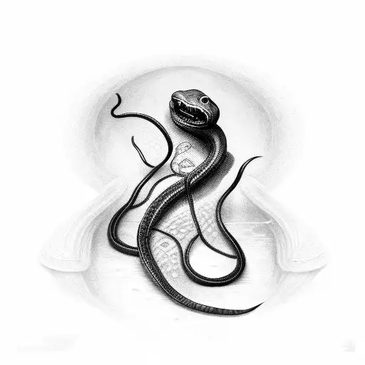 black mamba snake wrapped around a basketball tattoo design idea
