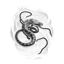 black mamba snake wrapped around a basketball tattoo design idea