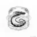 black mamba snake wrapped around a basketball tattoo design idea