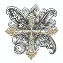 small wrist tattoo with cross and blessed   tattoo design idea