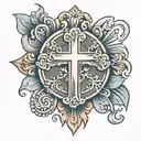 small wrist tattoo with cross and blessed   tattoo design idea