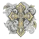 small wrist tattoo with cross and blessed   tattoo design idea