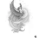 quetzal in flight  tattoo design idea