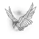 quetzal in flight  tattoo design idea