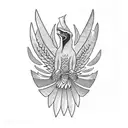 quetzal in flight  tattoo design idea