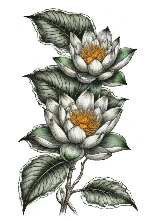 diamond and a lotus flower tattoo design idea