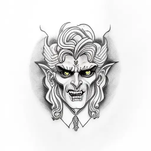 hades holding a canary (hadestown) tattoo design idea