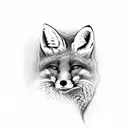 An alluring fox woman seducing with her gaze tattoo design idea