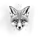 An alluring fox woman seducing with her gaze tattoo design idea