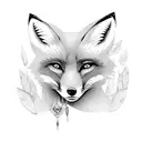 An alluring fox woman seducing with her gaze tattoo design idea