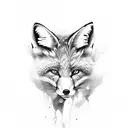 An alluring fox woman seducing with her gaze tattoo design idea