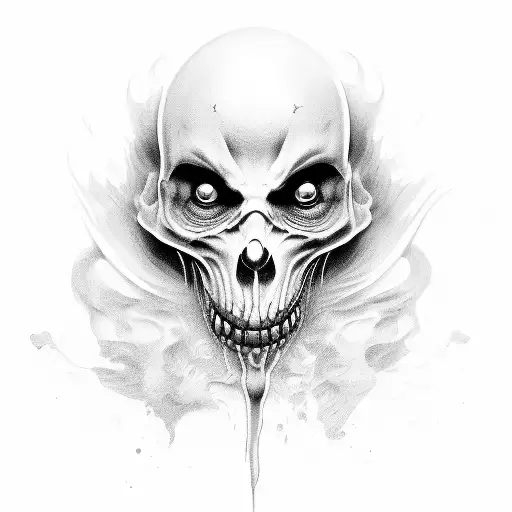 ghost face tattoo design idea