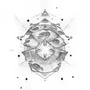 constellation with handprint tattoo design idea