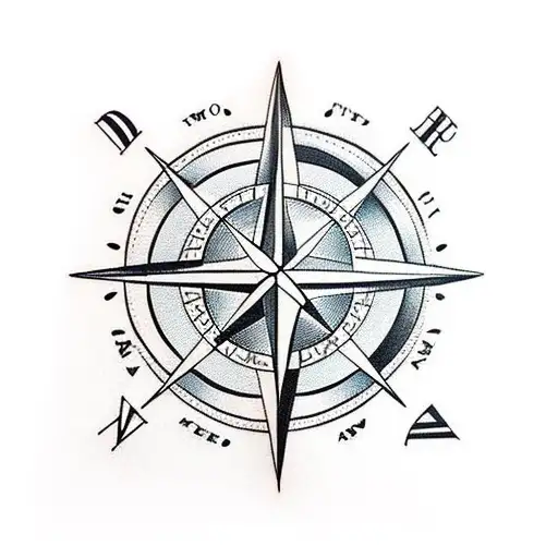 compass with old map tattoo design idea