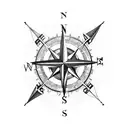 compass with old map tattoo design idea