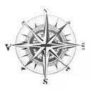 compass with old map tattoo design idea