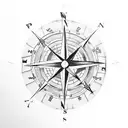 compass with old map tattoo design idea