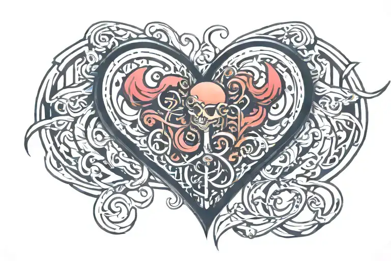 Cyber sigil Heart womb tattoo tattoo design idea