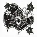 Spider web with heart tattoo design idea