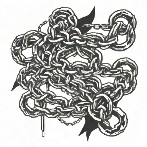 Broken chains tattoo design idea