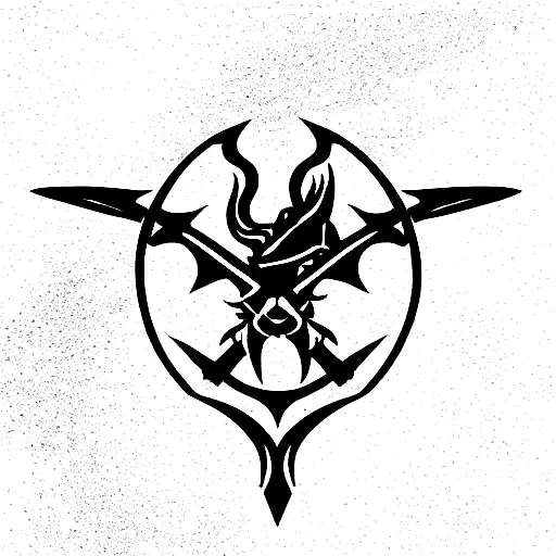 the Witcher , emblem, medallion and sword tattoo design idea
