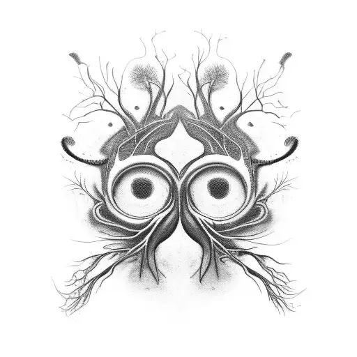 moustache made of neurons tattoo design idea