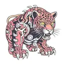 mechanical jaguar tattoo design idea