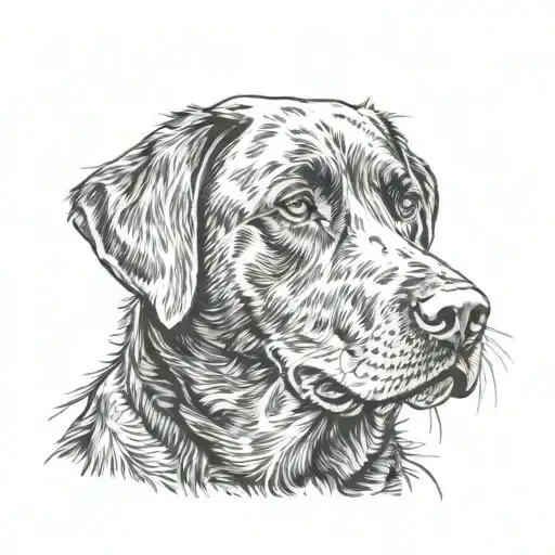 black lab portrait tattoo design idea