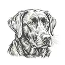 black lab portrait tattoo design idea