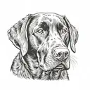black lab portrait tattoo design idea