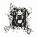 black lab tattoo design idea