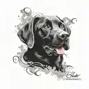 black lab tattoo design idea