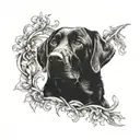 black lab tattoo design idea