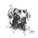 black lab tattoo design idea
