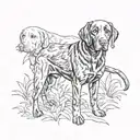 black lab tattoo design idea