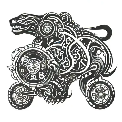mechanical jaguar tattoo design idea